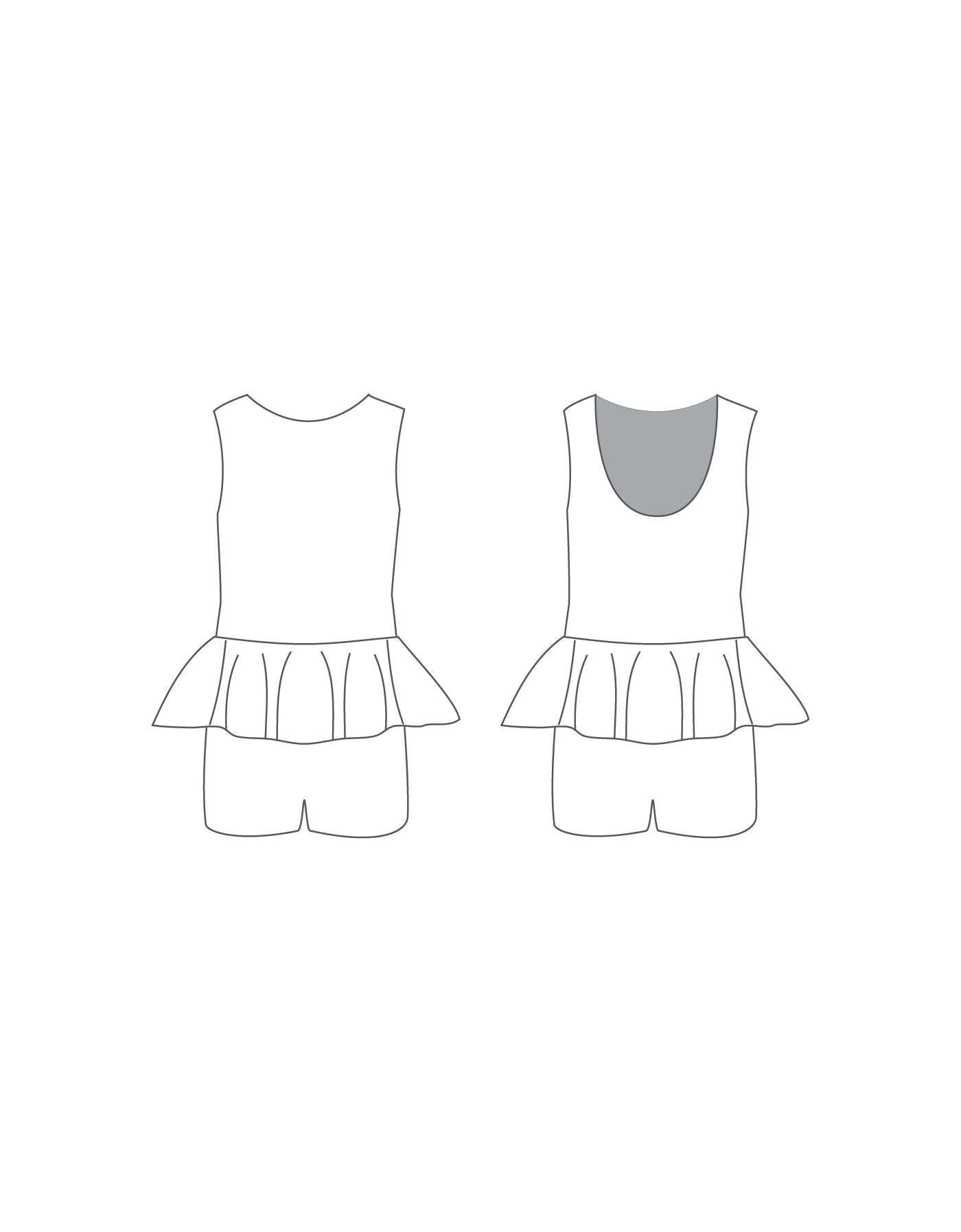 Custom Inked Tank Biketard w Peplum - Lycra
