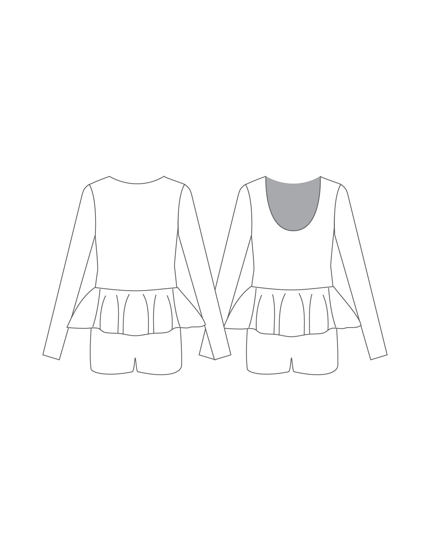 Custom Inked Long Sleeve Biketard w Peplum - Lycra
