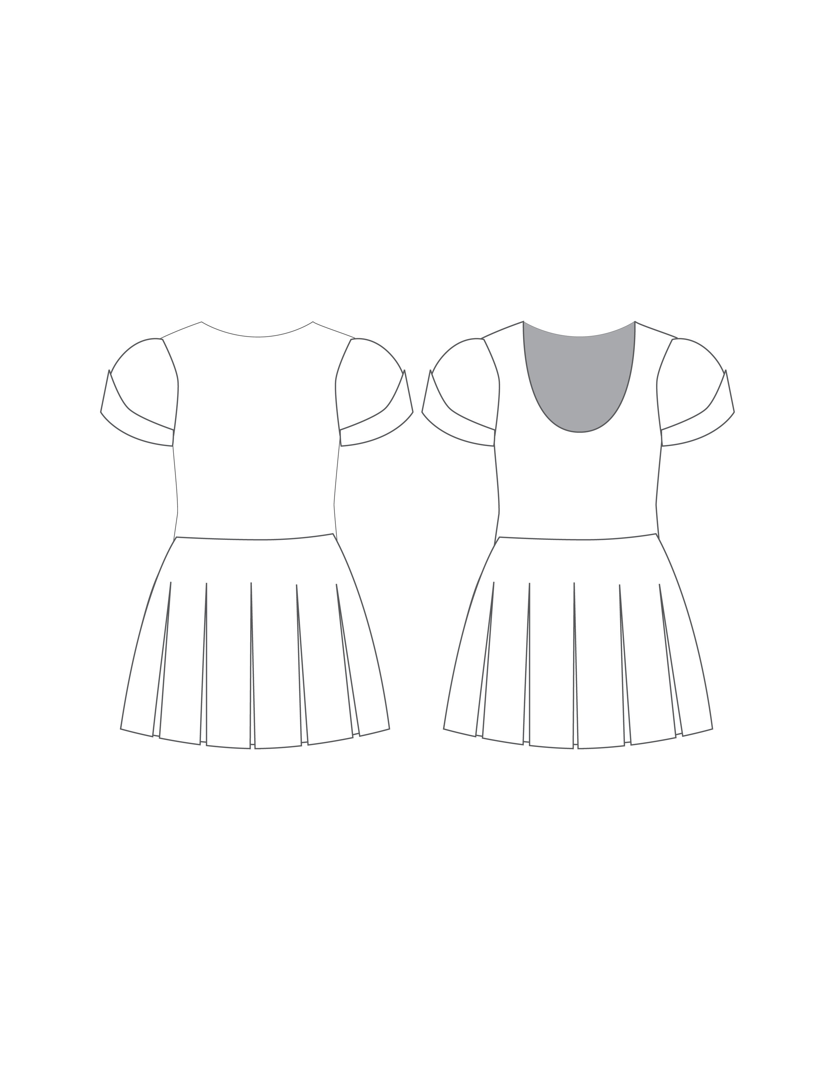 Custom Inked Cuff Sleeve Dress with Pleated Skirt - Lycra