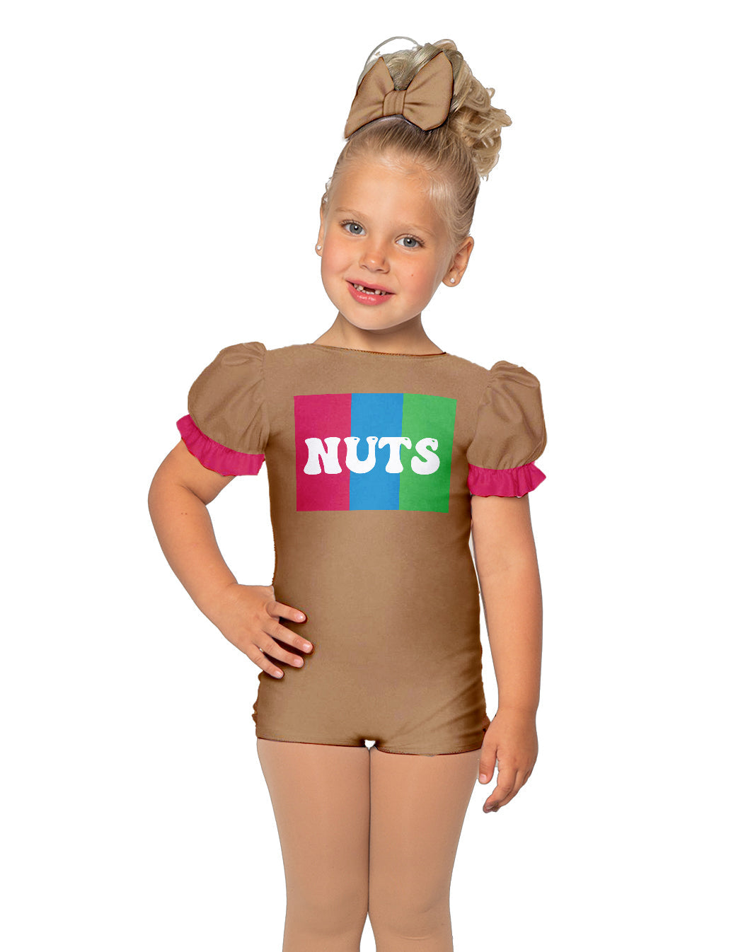 Peanut Butter Puff Sleeve Biketard