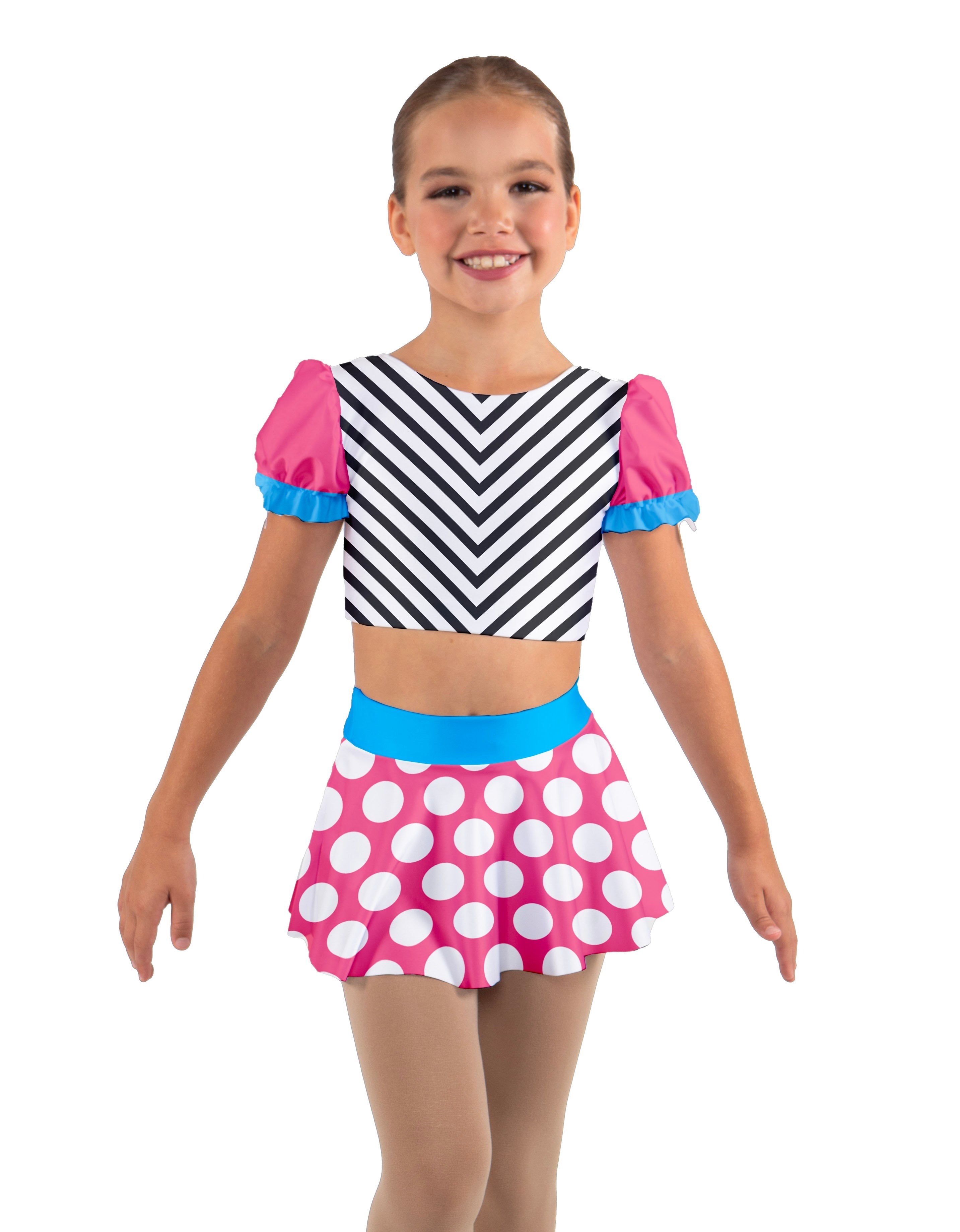 Banana Split Puff Sleeve Crop Top