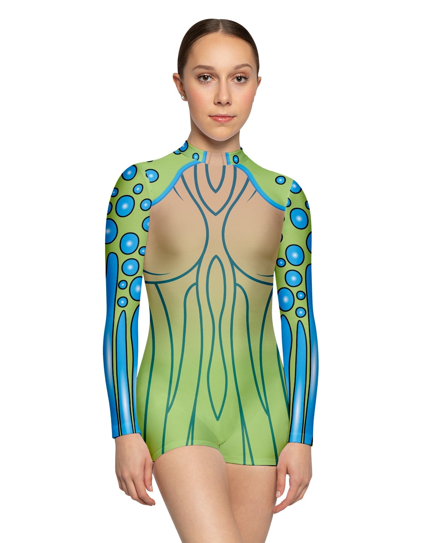 Sea Creature LS Tneck Zipper Back Biketard