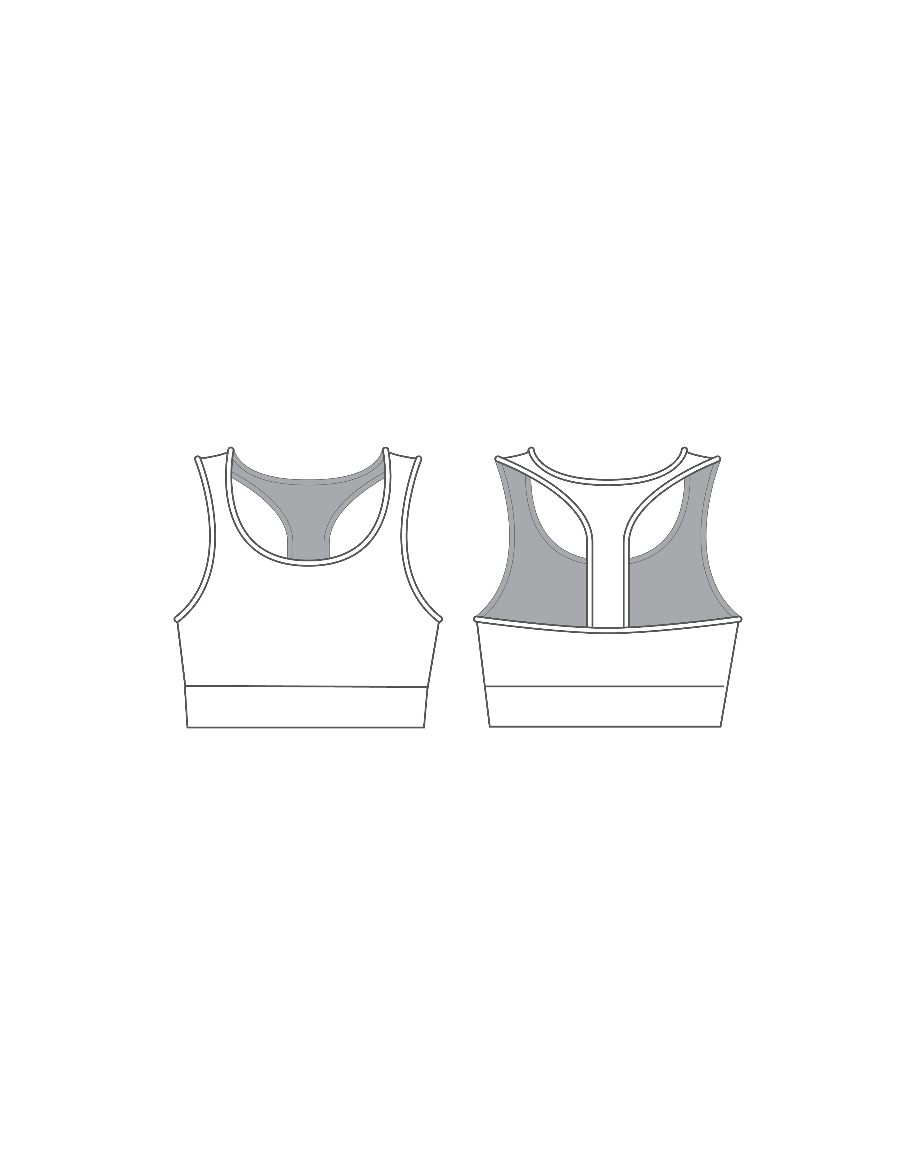 Custom Inked Racer Back Crop Top - Flat Supplex