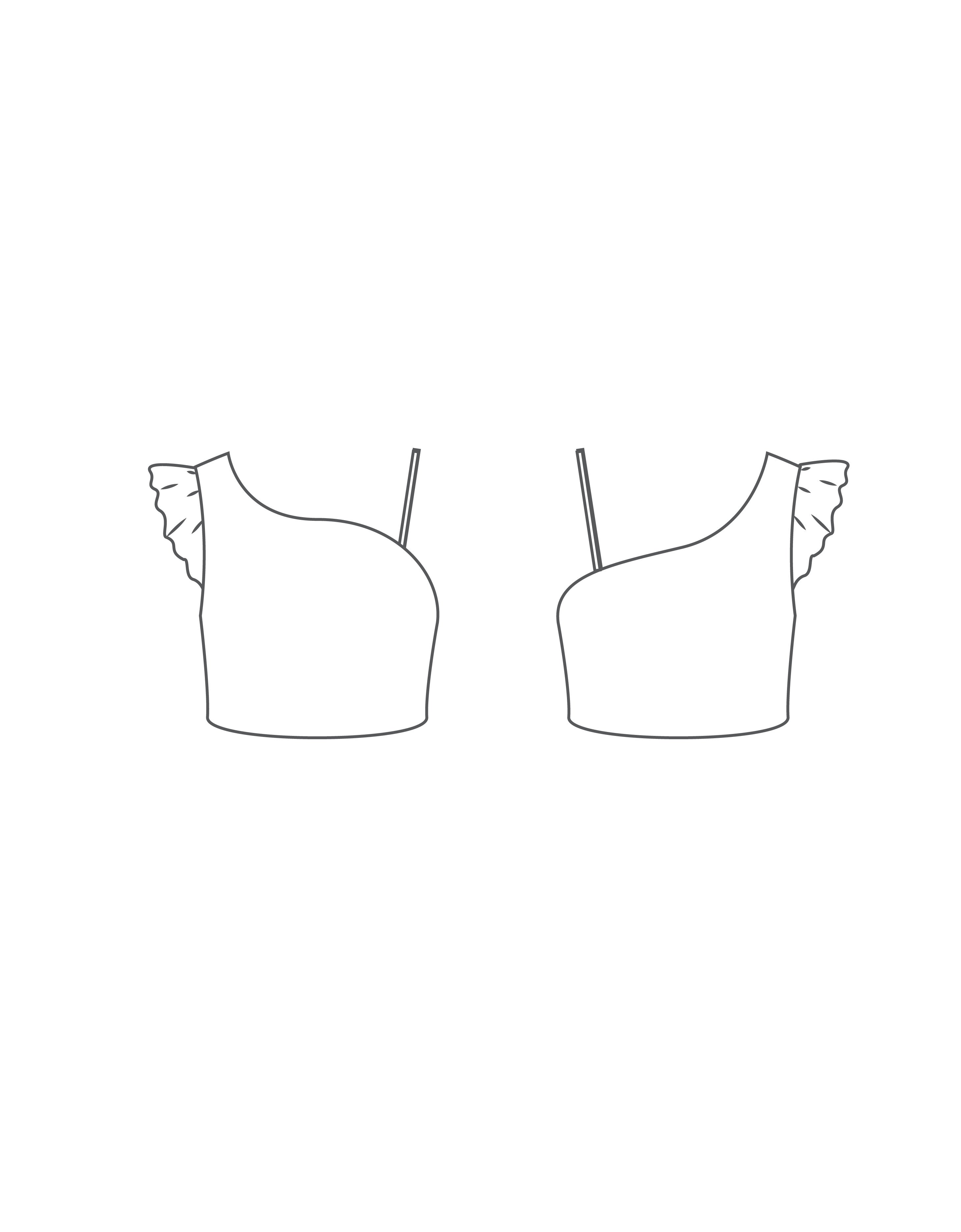 Custom Inked One Shoulder Crop with Gather Sleeve - Lycra