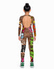 Defaced LS Open Back Unitard