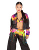 Paint Splatter Cropped Jockey Jacket No Rib