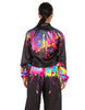 Paint Splatter Cropped Jockey Jacket No Rib