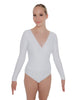 Body incrociato in lycra a maniche lunghe