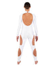 Solid Lycra LS TNeck Open Back Unitard with Cutouts