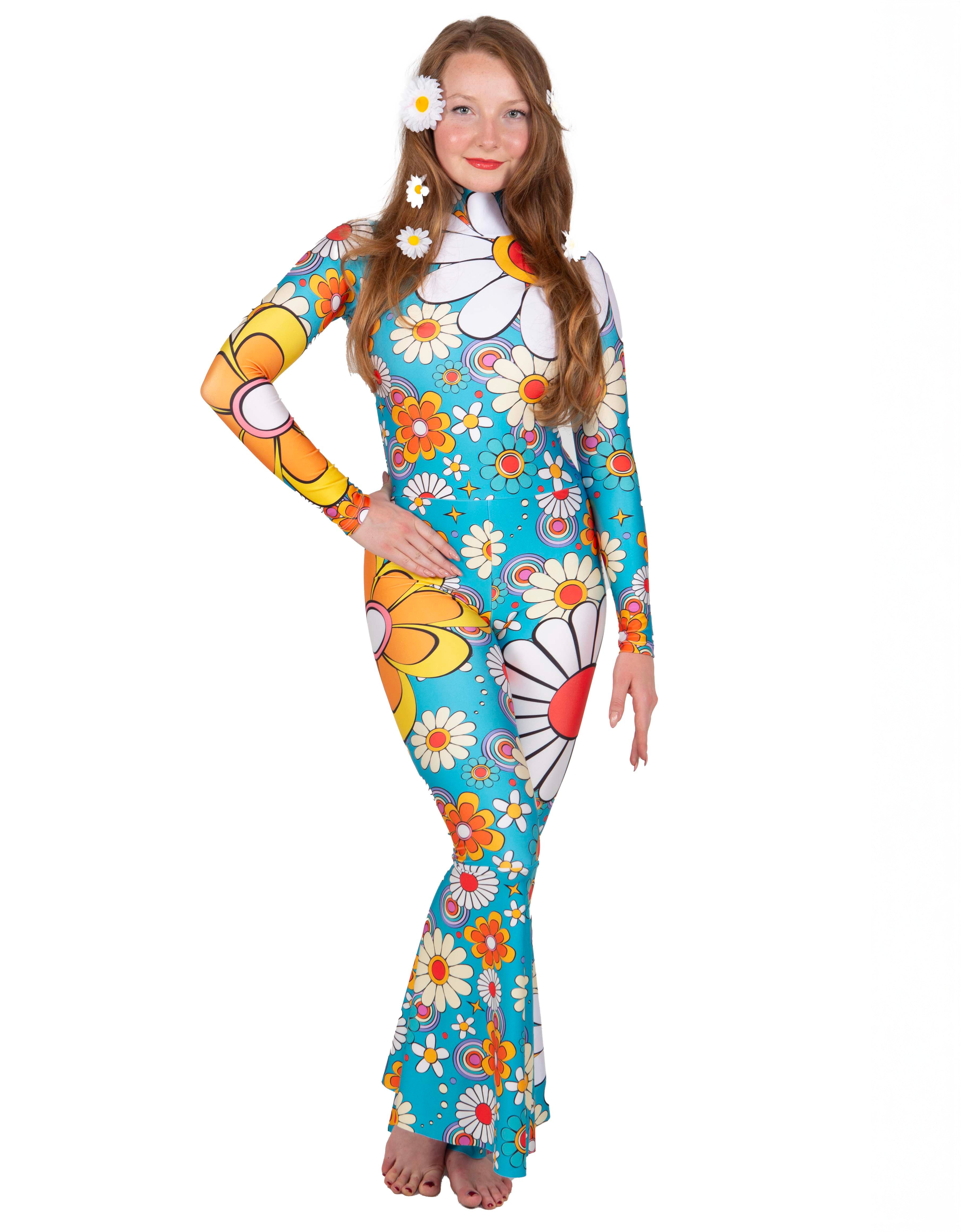 Tuta intera con pantaloni larghi e svasati con cerniera posteriore Flower Child Daisy