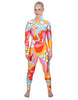 Flower Child Groovy LS Tneck Zipper Back Unitard