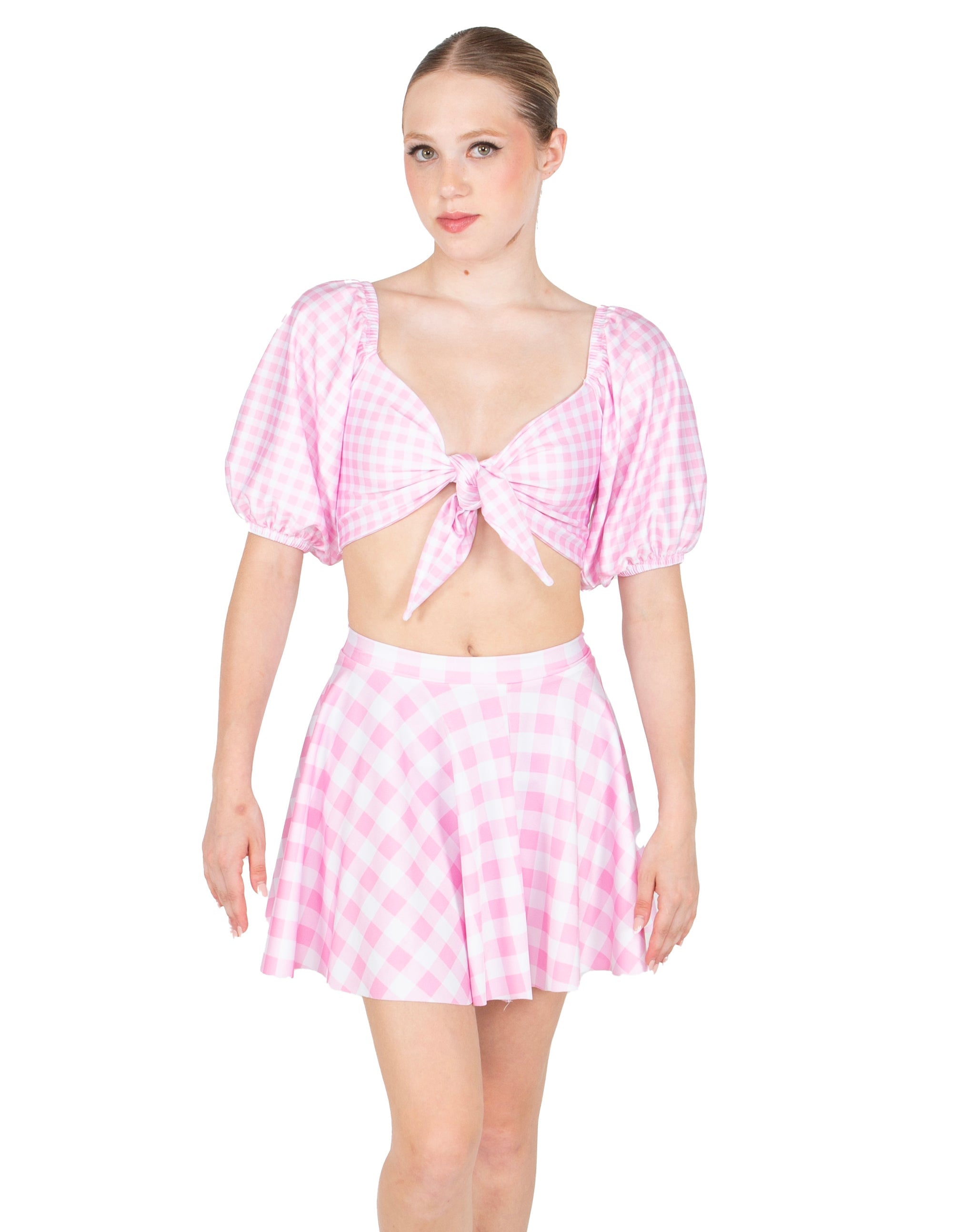 Top corto con maniche annodate in stile contadino, stile 