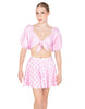 Top corto con maniche annodate in stile contadino, stile 