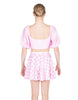 Top corto con maniche annodate in stile contadino, stile 