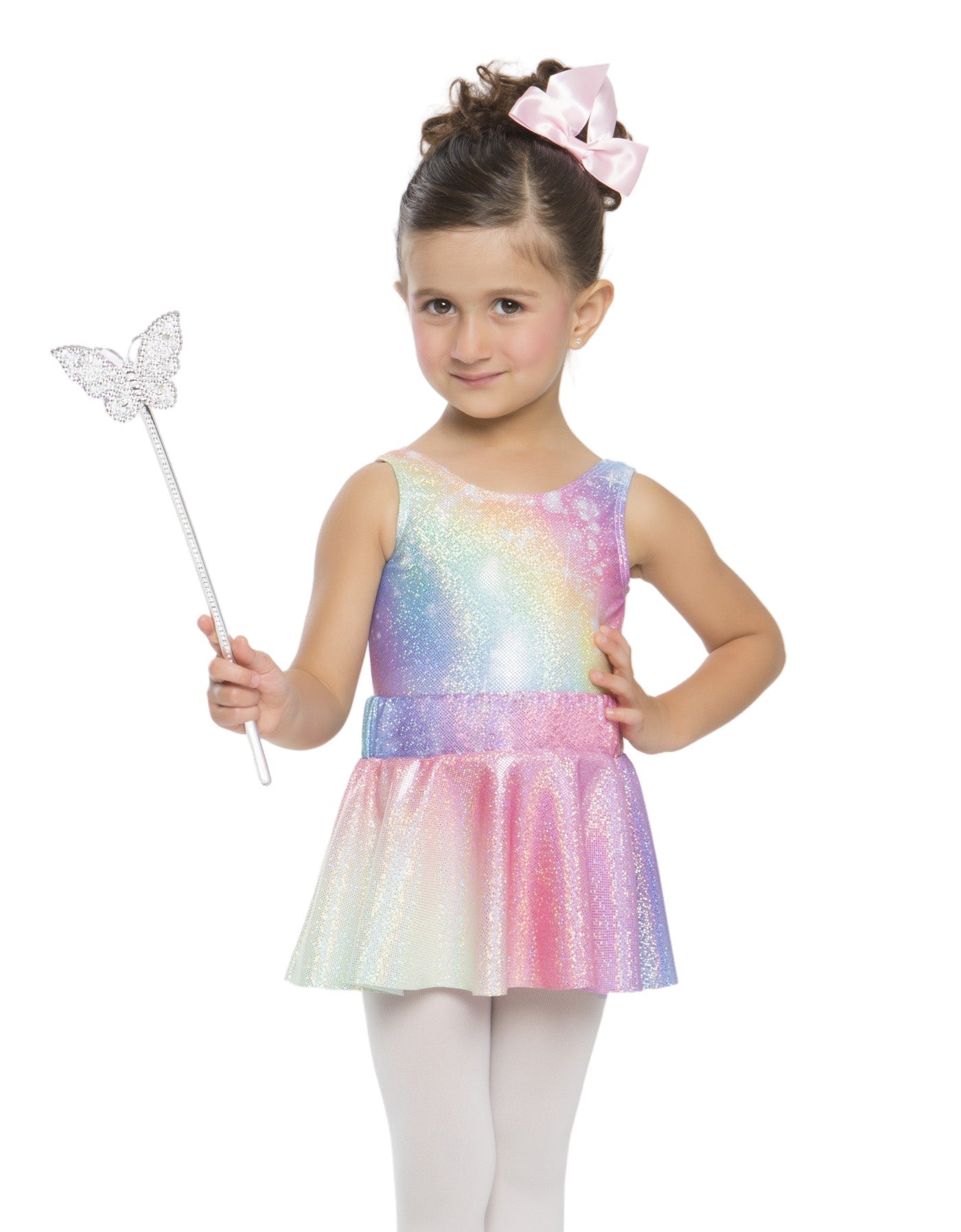 Gonna con top arcobaleno e balletto unicorno