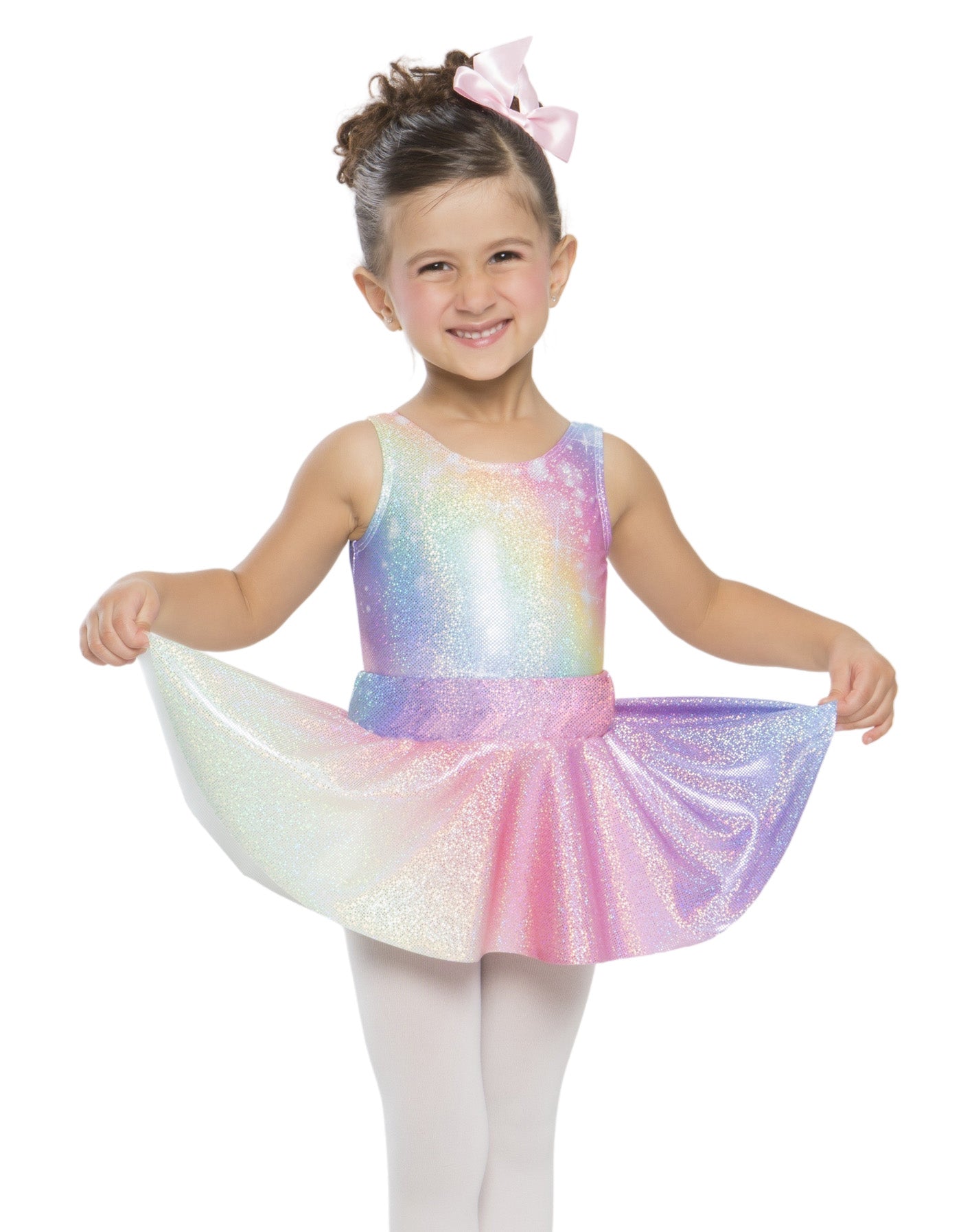 Gonna con top arcobaleno e balletto unicorno