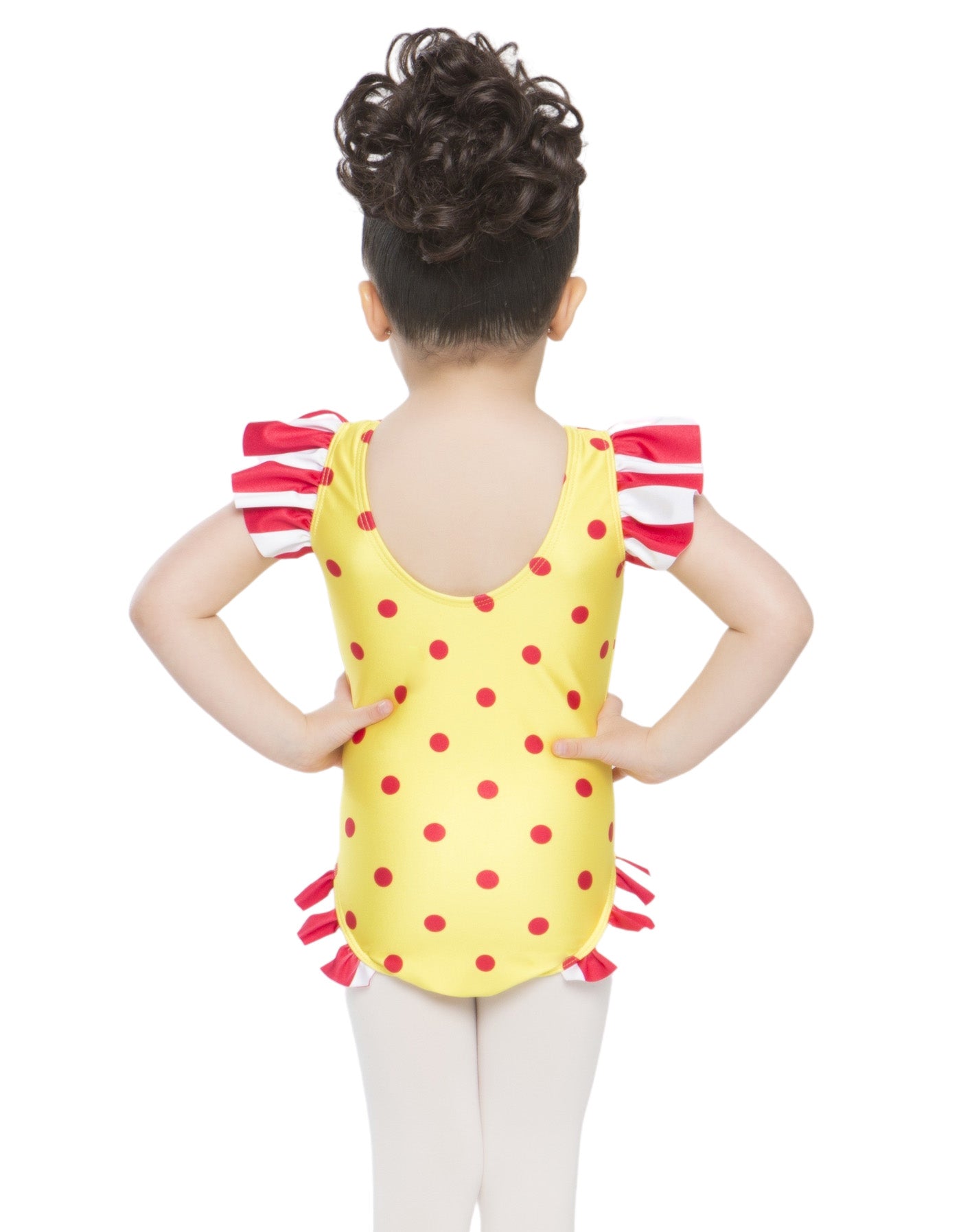 Canotta con maniche arricciate e body per le gambe Banana Smoothie Jazz Polkadots