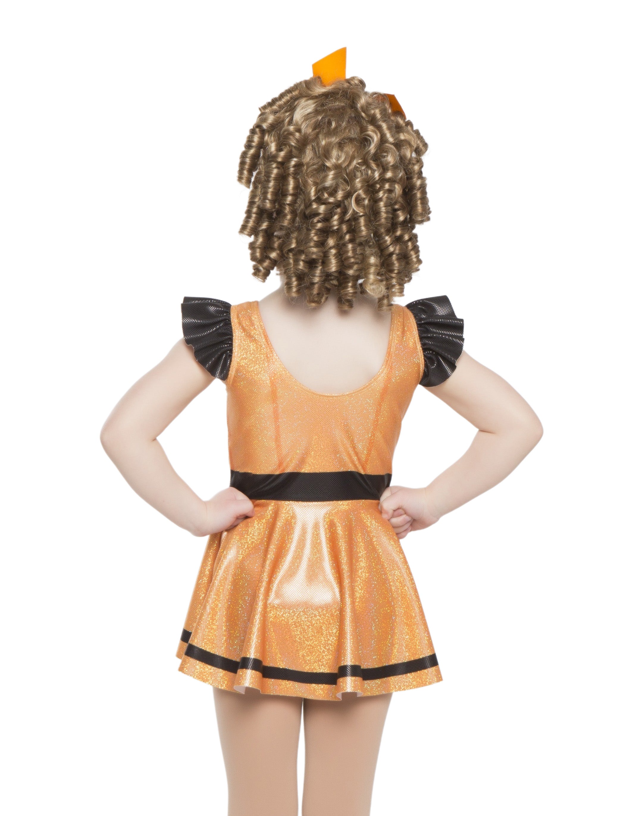 Vestito con maniche a sbuffo e canotta a forma di zucca di Halloween
