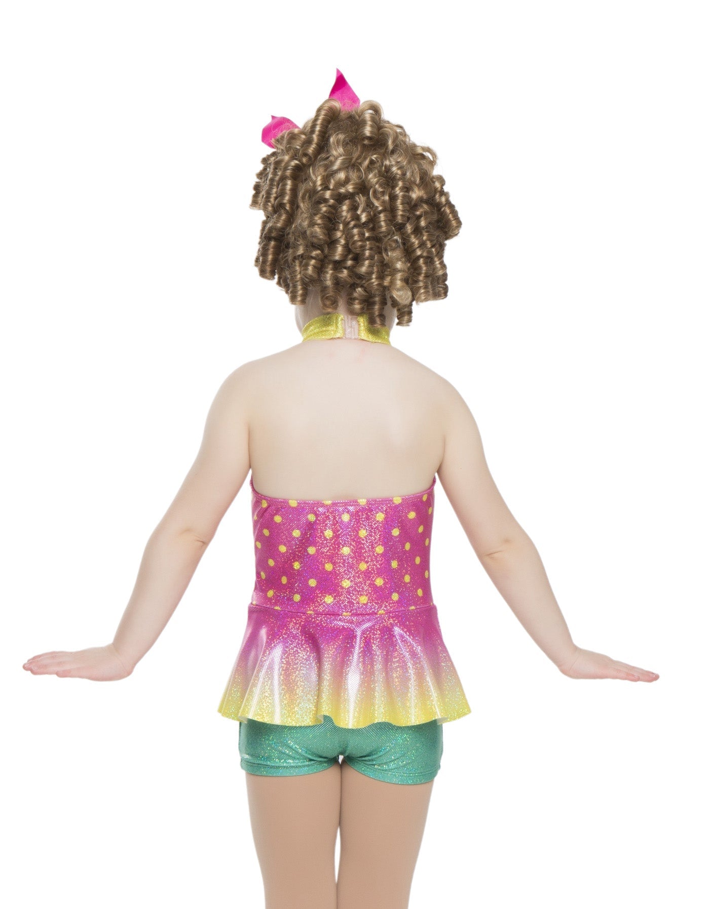 Collare a pois con peplo e collo alla coreana Gogo Flamingo Biketard