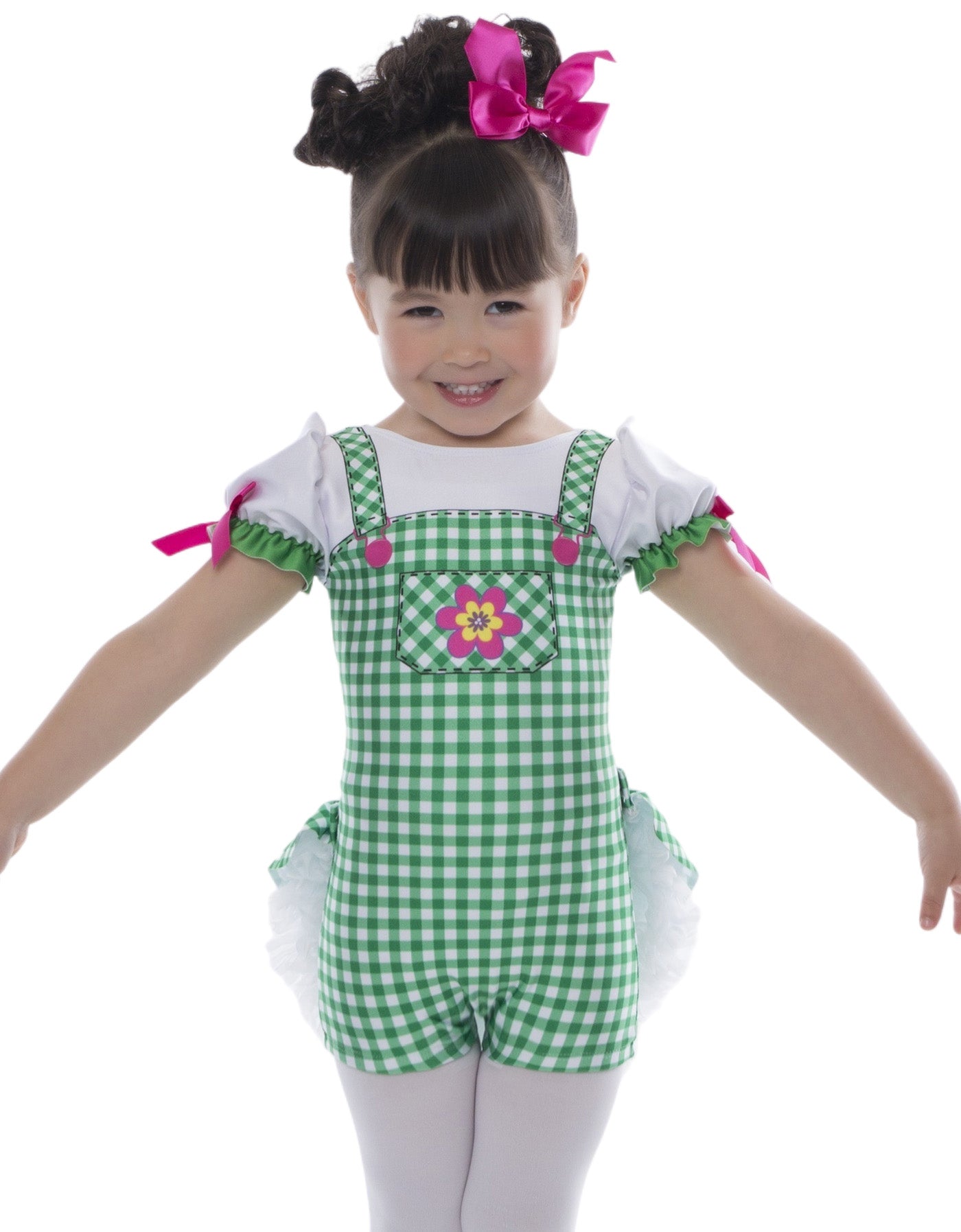 Sottoveste a quadretti Flower Ballet con gonna superiore