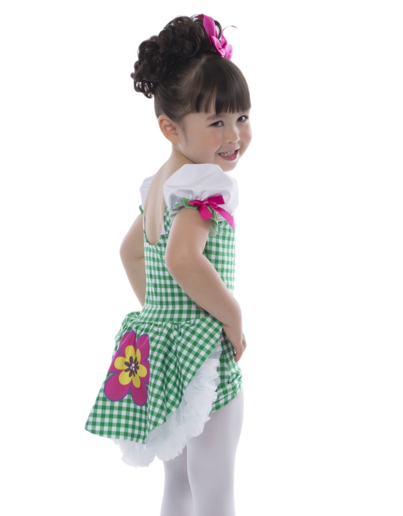 Sottoveste a quadretti Flower Ballet con gonna superiore
