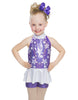 Collare con scollo all'americana Shining Stars Bright con peplo Biketard