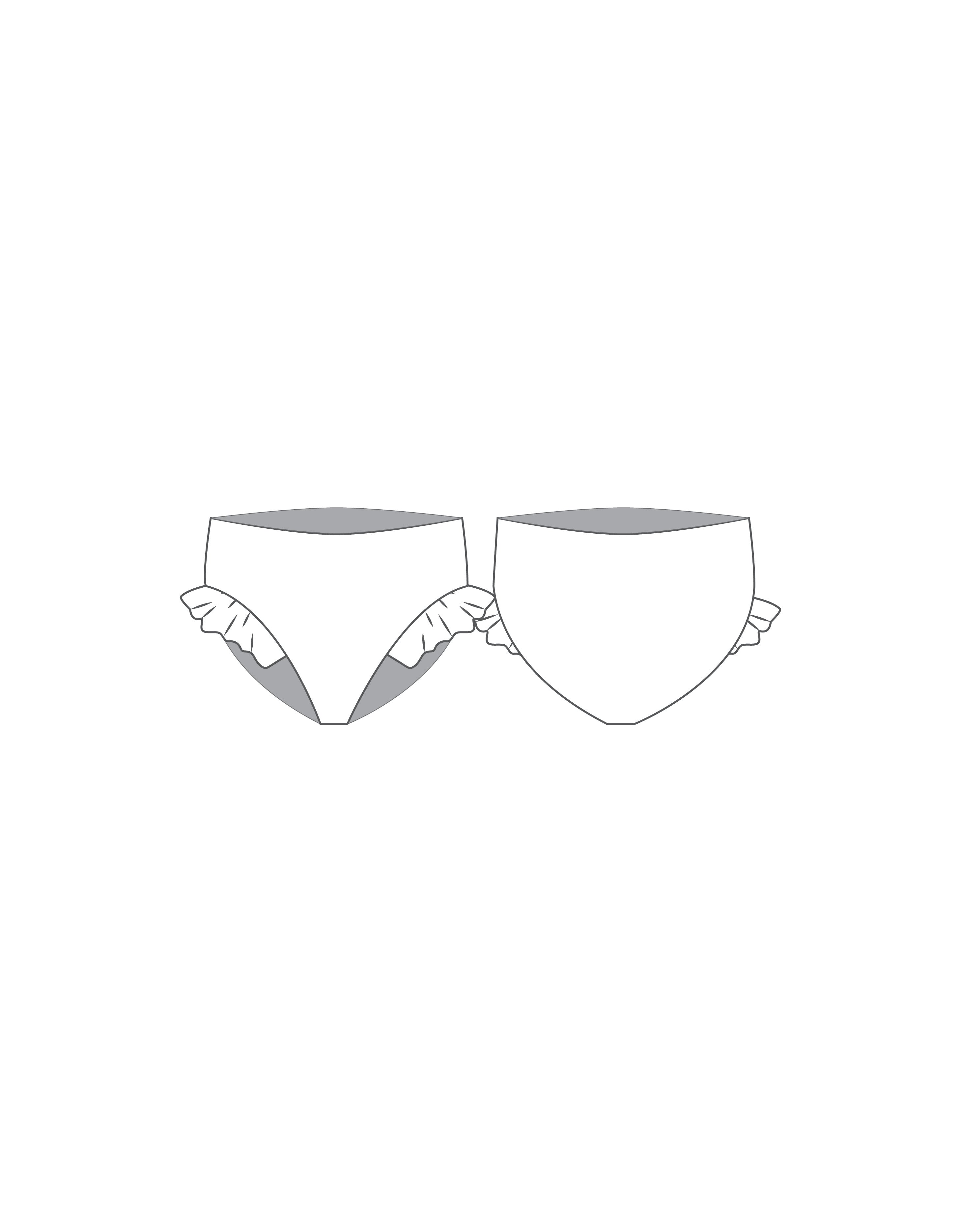 Custom Inked High Rise Panty with Ruffle - Lycra