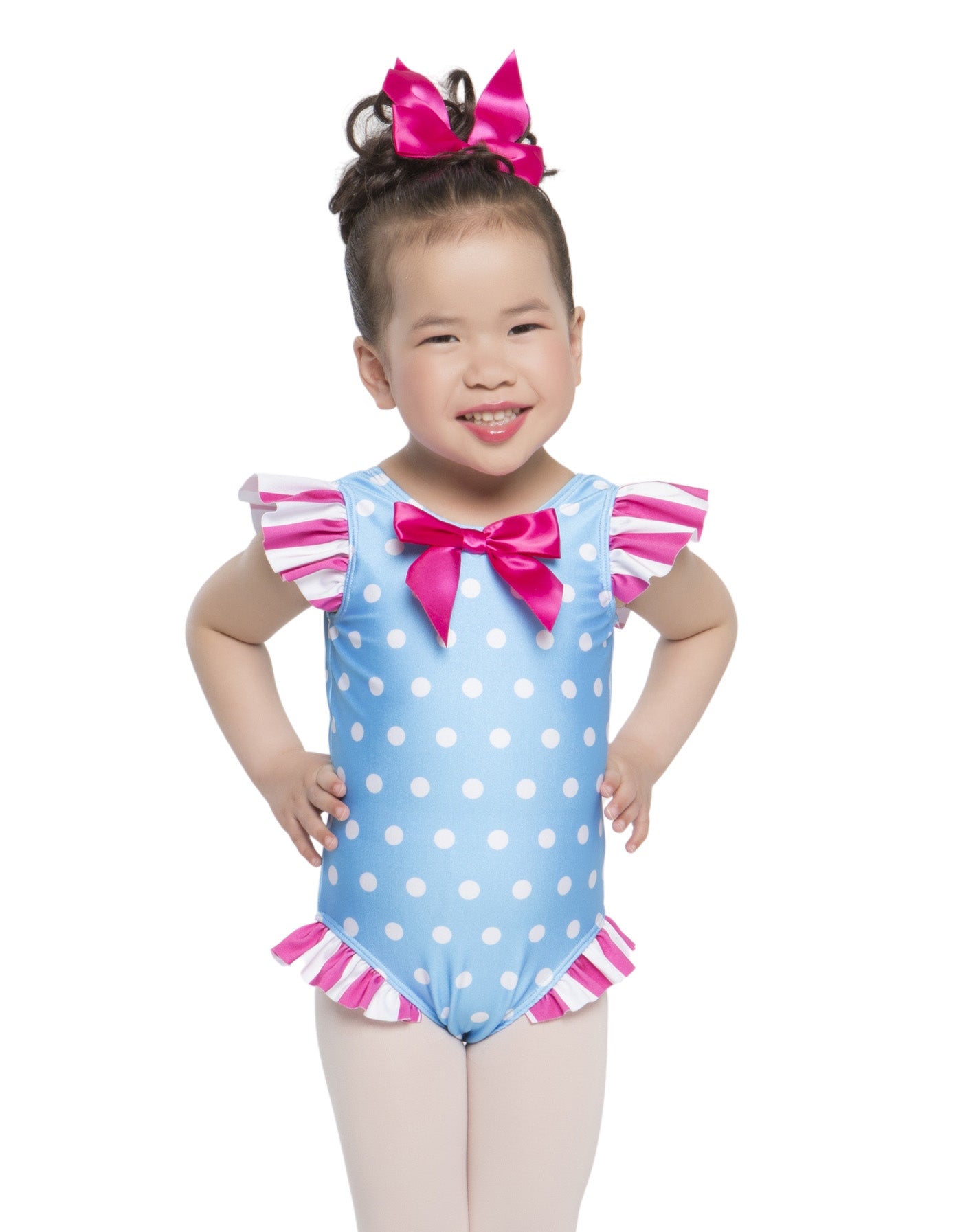 Canotta a righe con maniche e gambe arricciate Surfs Up Polkadots
