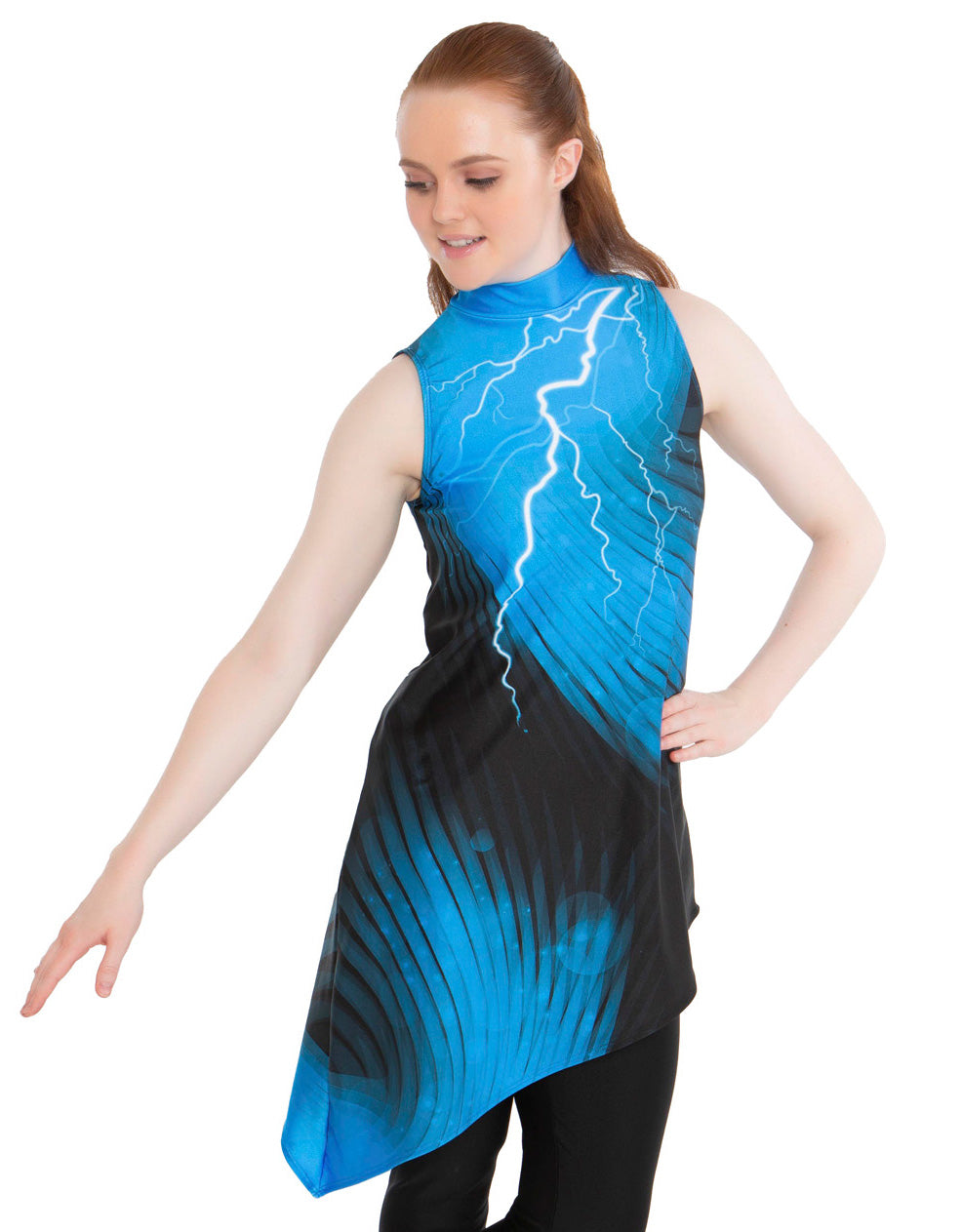 Gonna asimmetrica con scollo a T e tunica Lightning Strikes