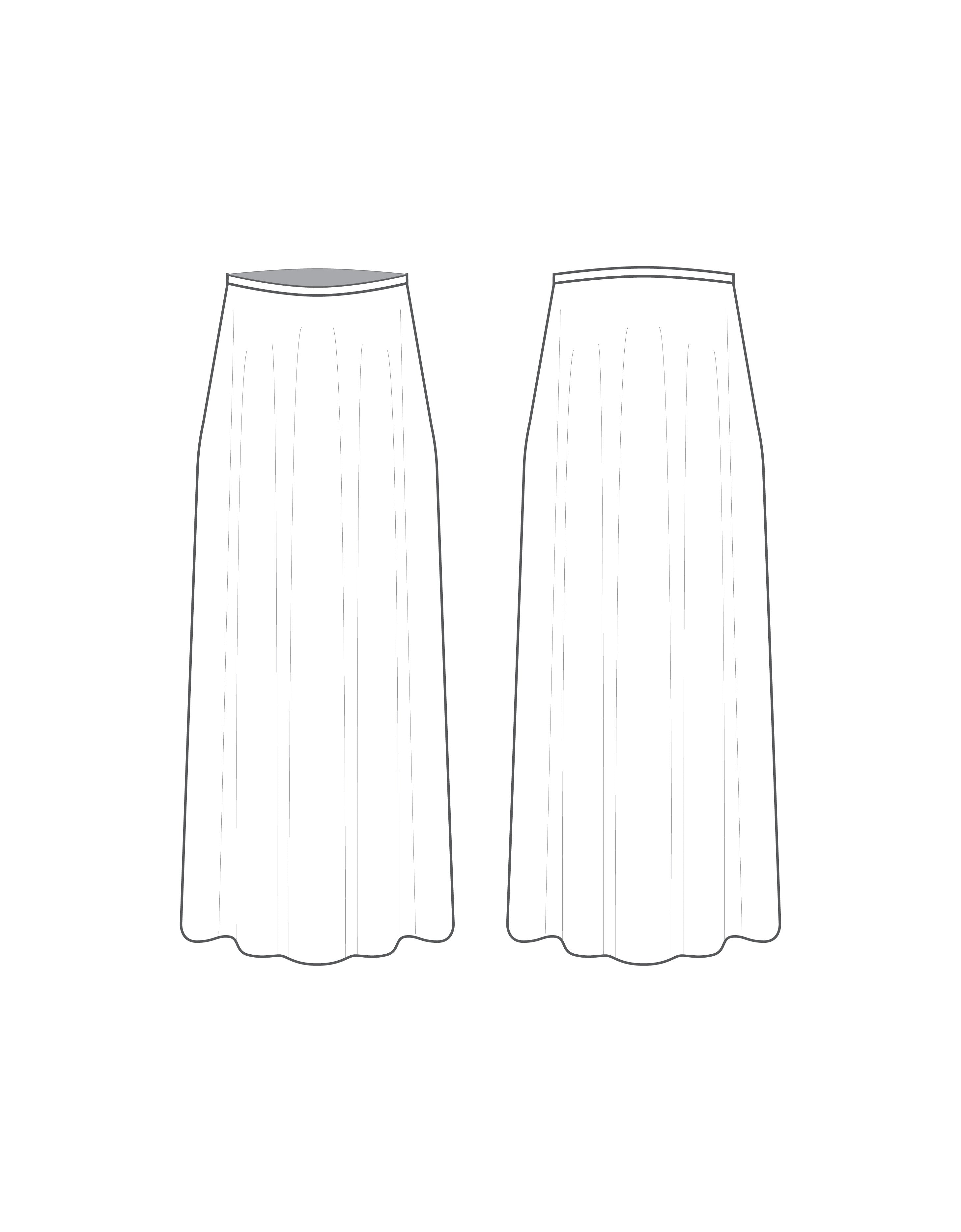 Custom Full Calf Length Skirt With Closed Sides - Chiffon