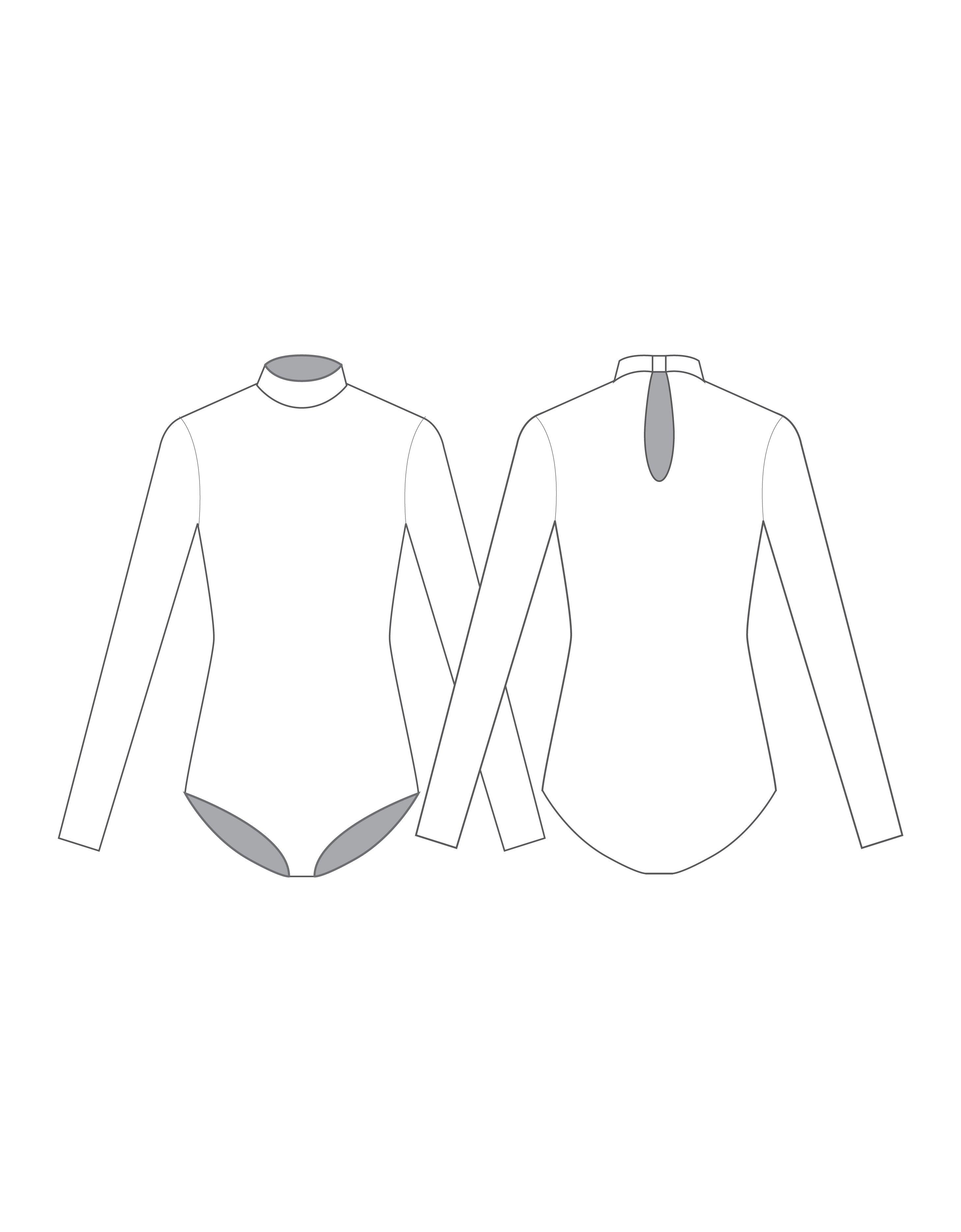 Body a maniche lunghe in Lycra con scollo a V e foro per serratura personalizzato