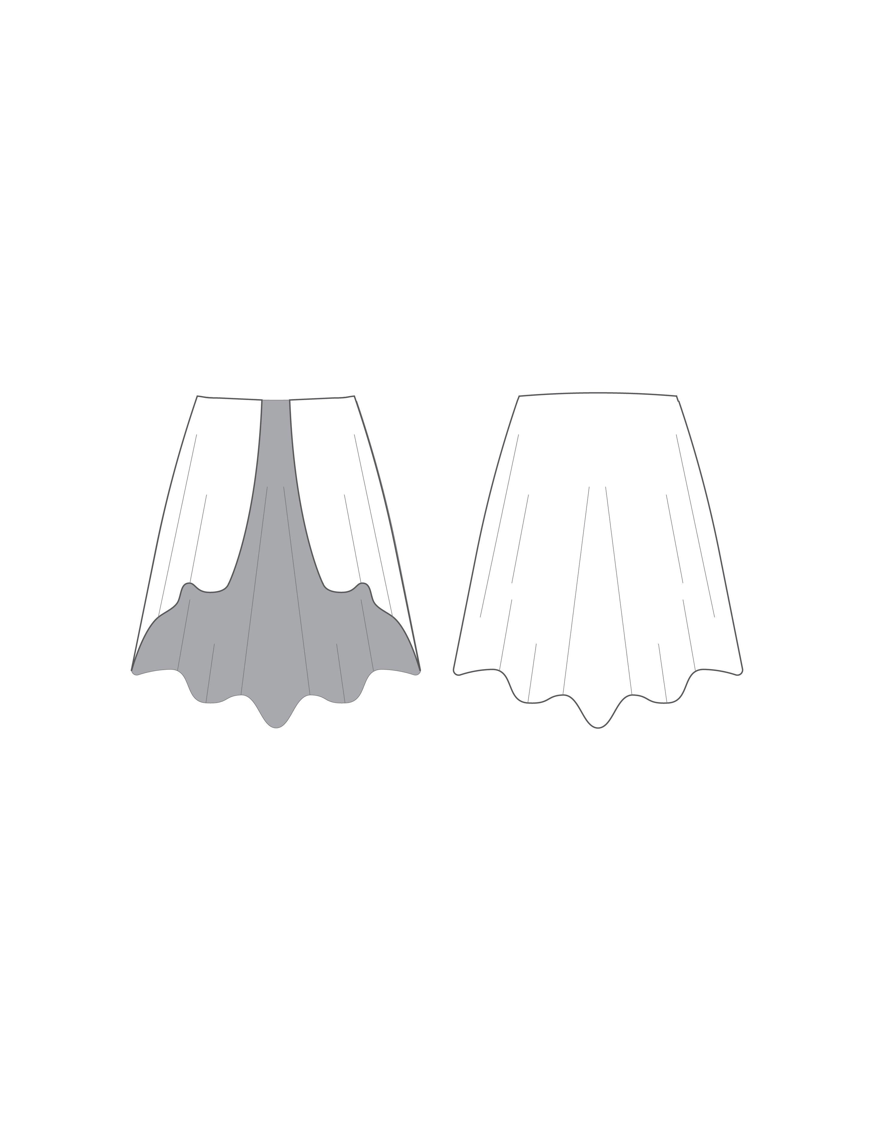 Custom Inked Chiffon Ballroom Skirt - Hamilton Theatrical