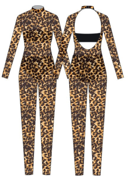 Tuta intera Fierce LS Tneck con schiena scoperta, fascia e slip