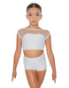 Solid Lycra Mesh Bow Back Crop Top