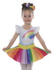 Gonna con top sfumato arcobaleno