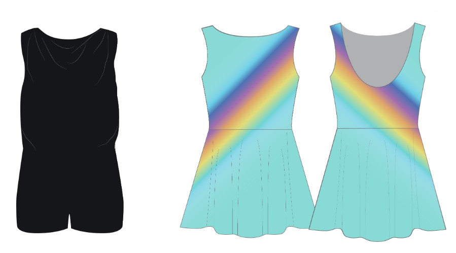 Custom Black Rainbow Connection Convertible Tank Dress