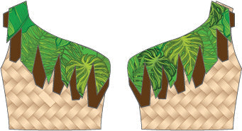 Custom Moana Production One Shoulder Crop Top with Double Layer Ruffle