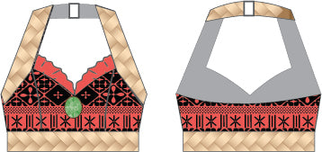 Reggiseno a cuore con volant e scollo a V personalizzato Moana Production