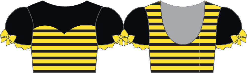 Custom Buzzy Bees Puff Sleeve Crop Top