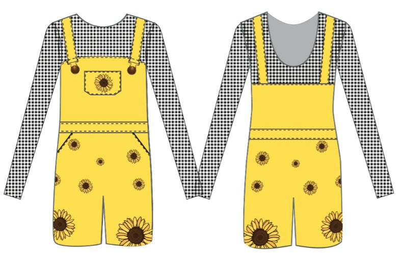 You Are My Sunshine Sunflower Boys LS Biketard