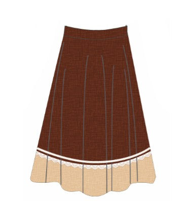 Custom Dolly Calf Length Character Skirt with Tall Waistband