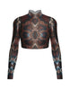 Snake Long Sleeve Crop Top