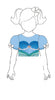 Under The Sea Puff Sleeve Crop Top - Lycra