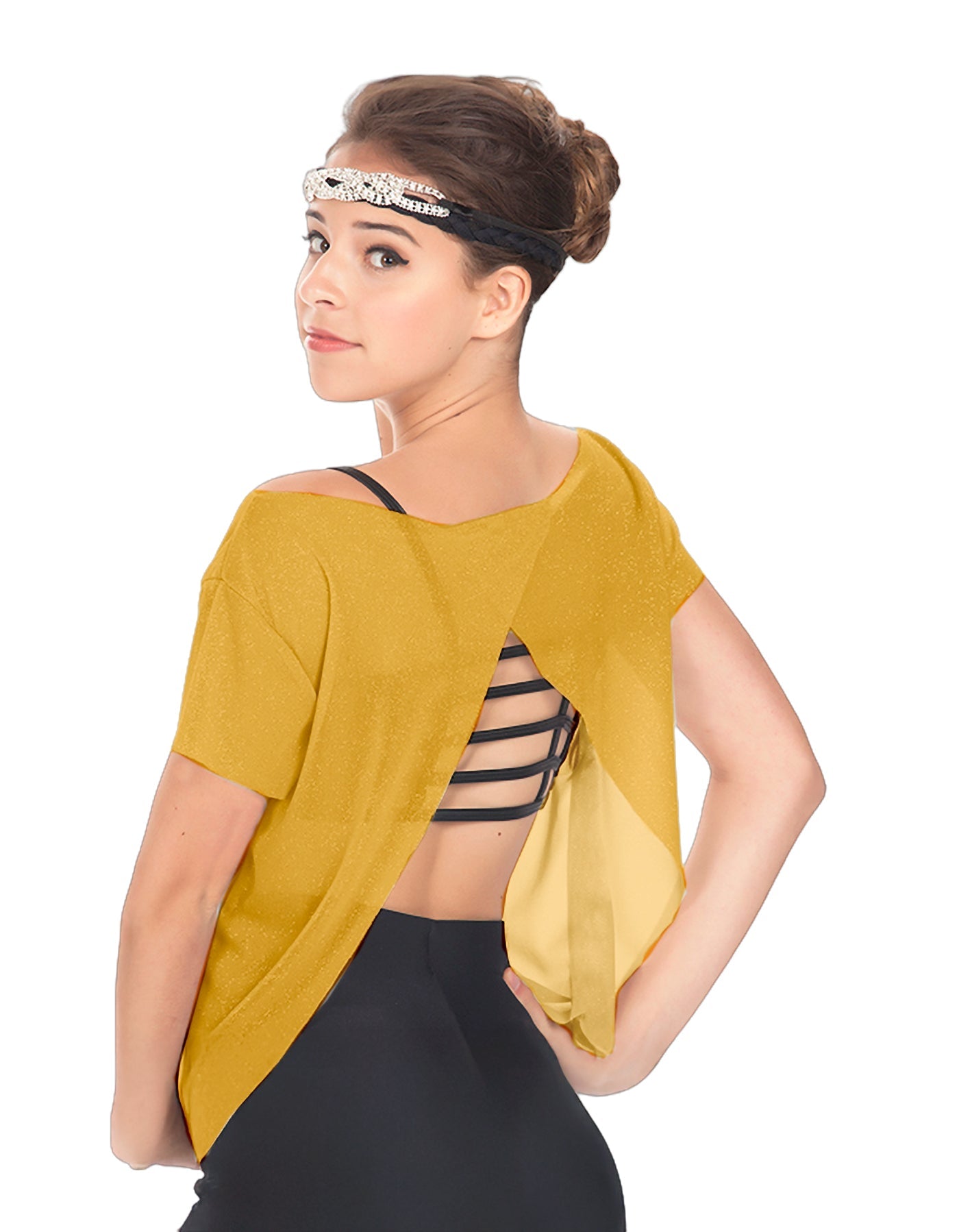 Top impeccabile in chiffon glitterato