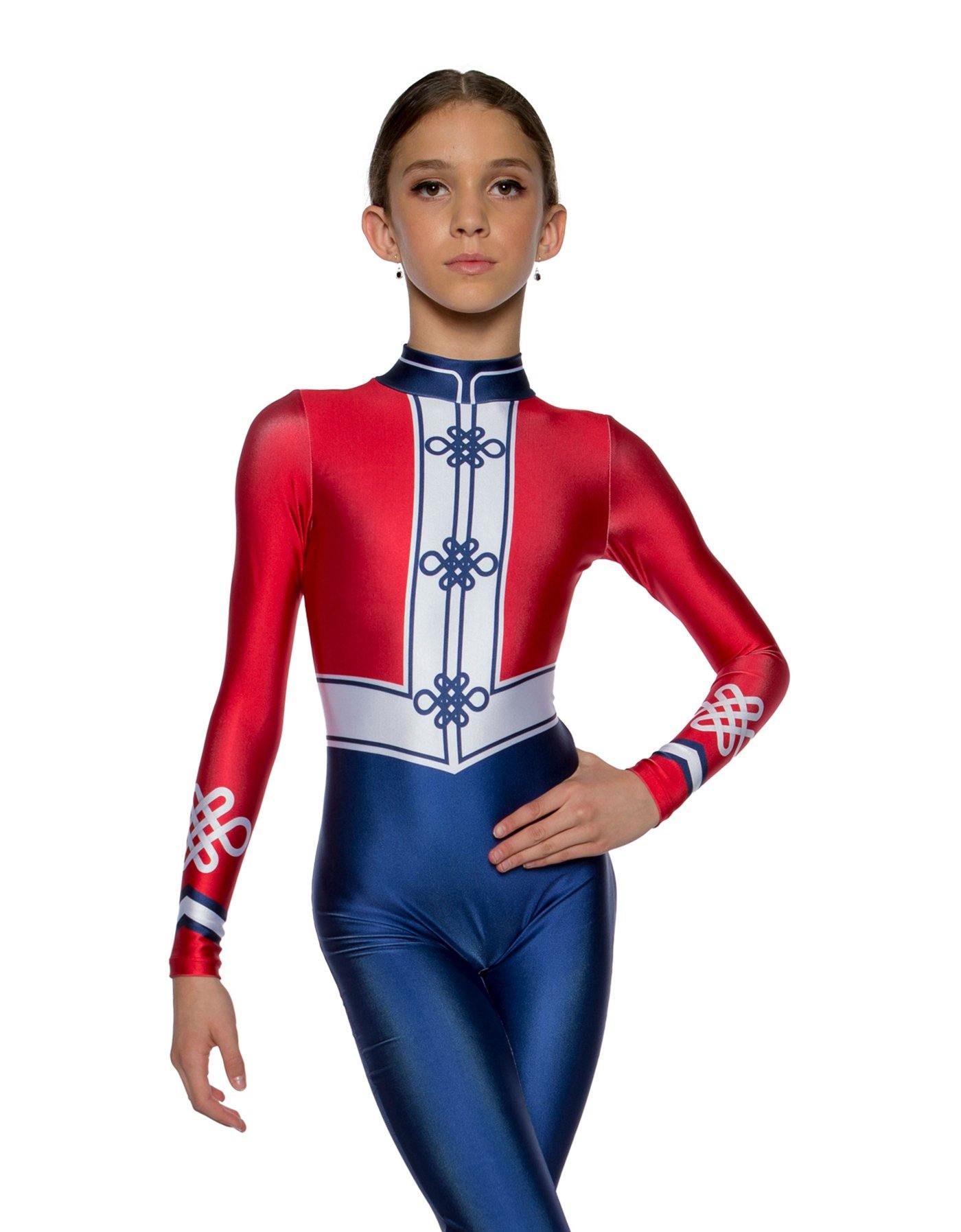 Custom Inked Lycra LS Tneck Zipper Back Unitard - Hamilton Theatrical